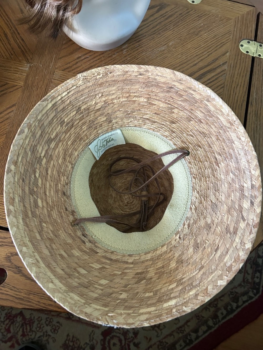 Vintage Straw Sun Hat with Chin Cord - Picture 8 of 10